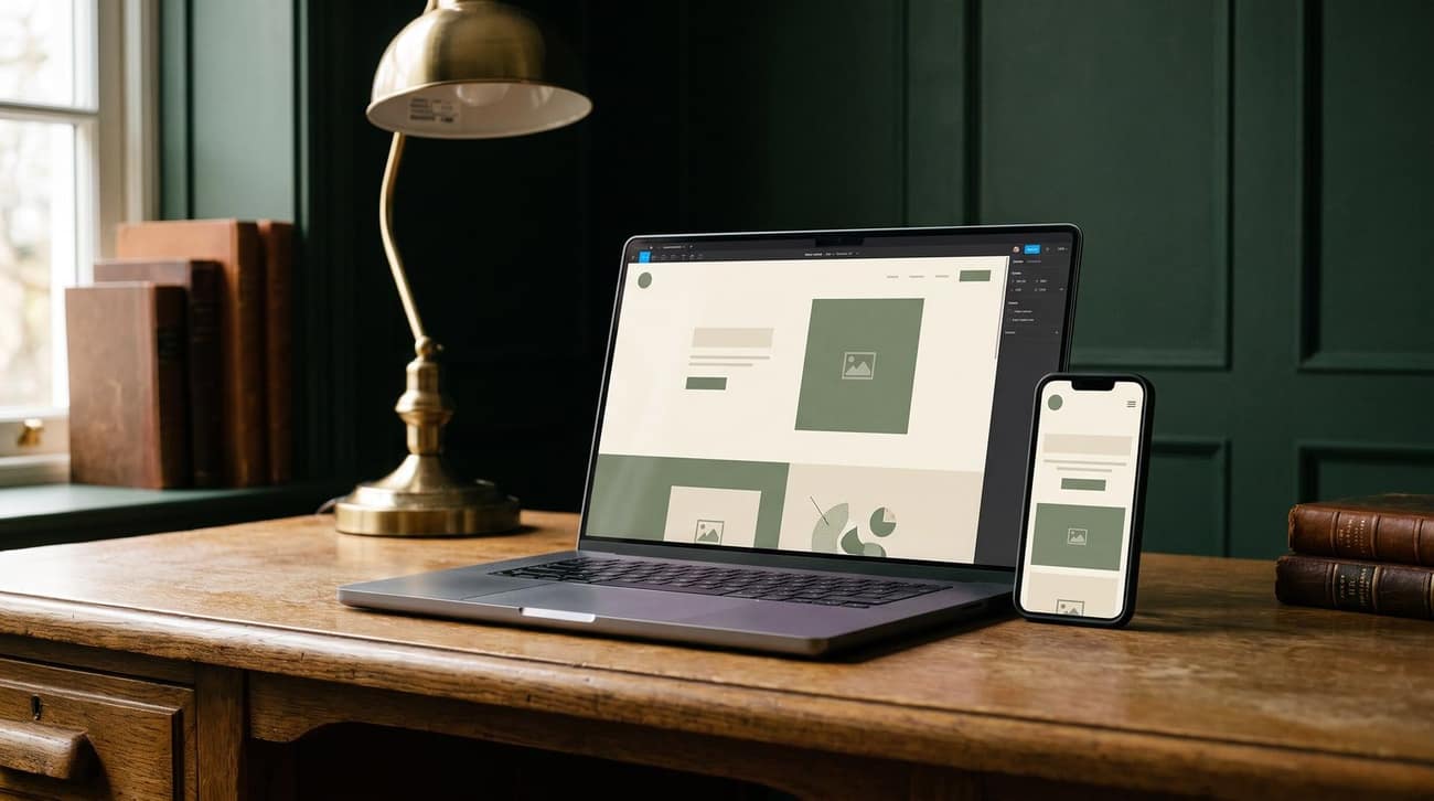 A website on a desk